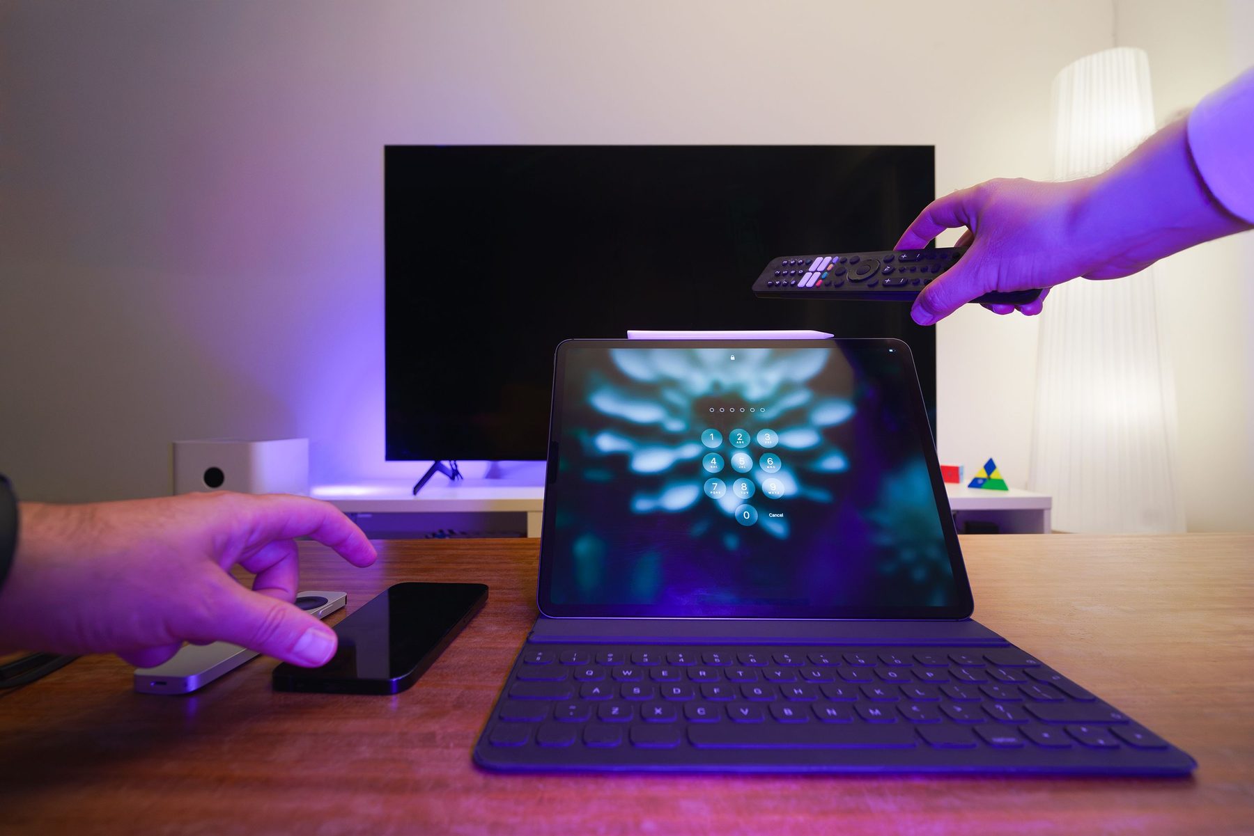 Connected devices in a modern living room